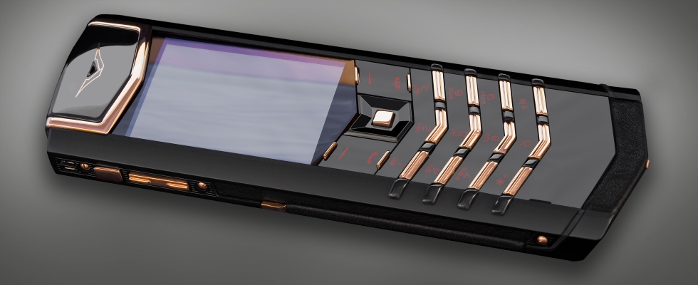 Vertu Signature S Pure Black Red Gold Mixed Metals