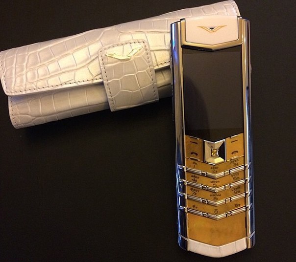 Vertu Signature S Gold Mother Of Pearl White Alligator