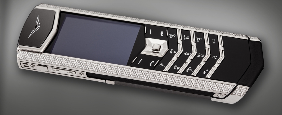 Vertu Signature S White Gold Pave Baguette Diamonds