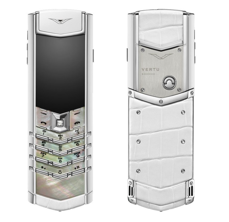 Vertu Signature S White Mother Of Pearl White Alligator