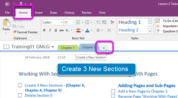 Create New Sections
