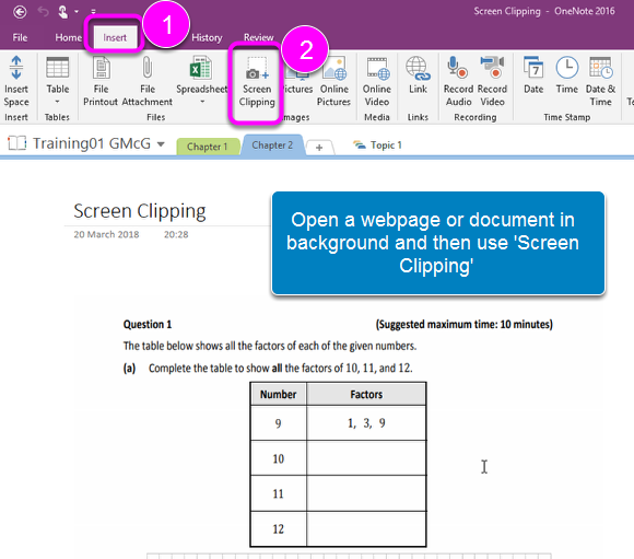 Add a Screen Clipping