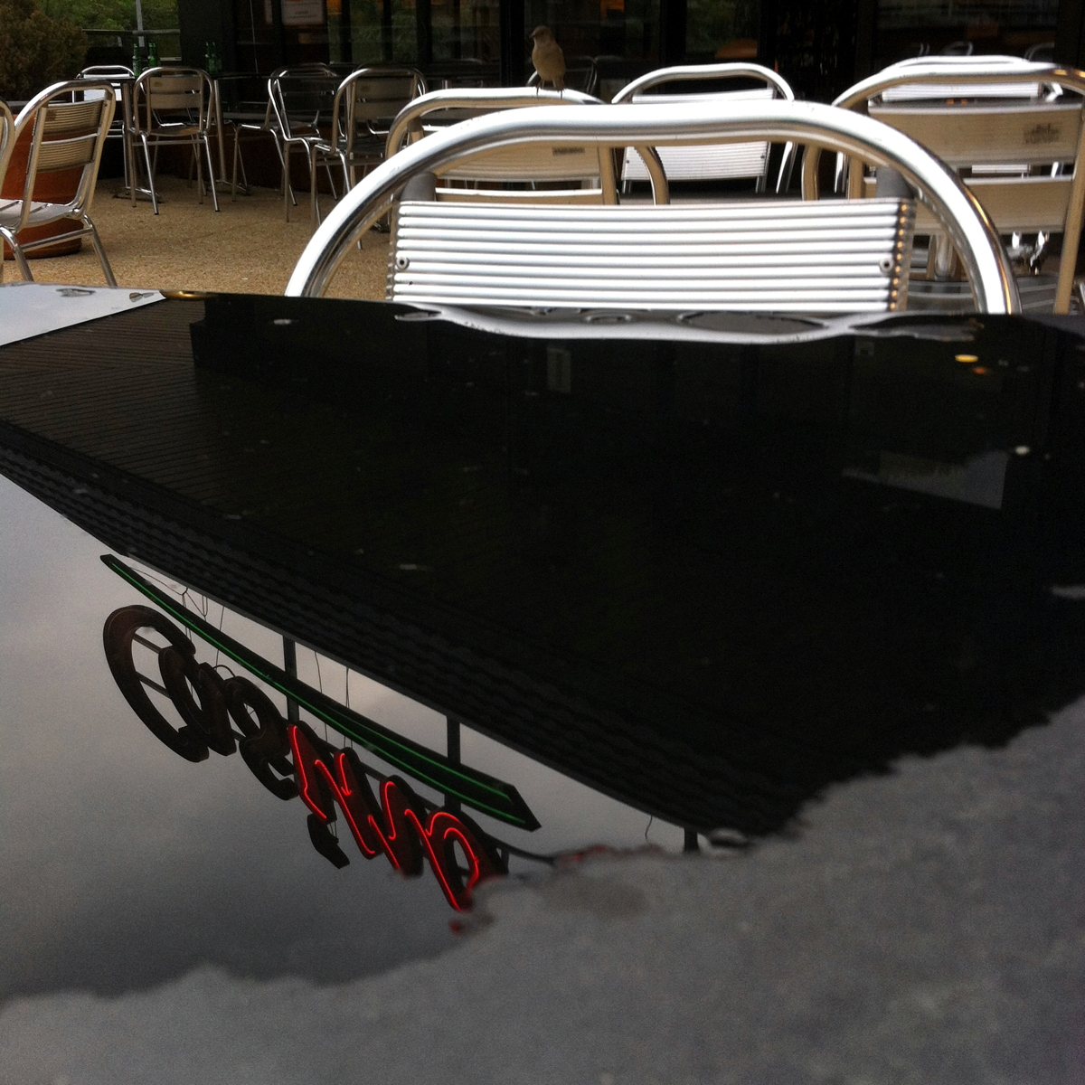 Casinoiseau Tables, chaises et oiseau de cafétéria