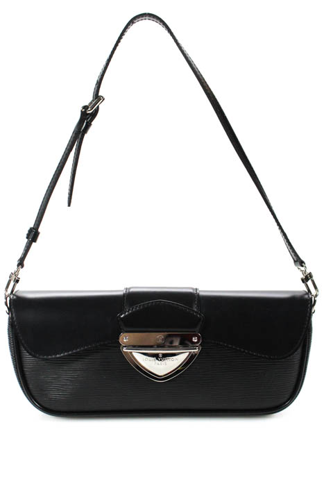 Louis Vuitton Black Epi Leather Small Pochette Montaigne Handbag IN BOX | eBay
