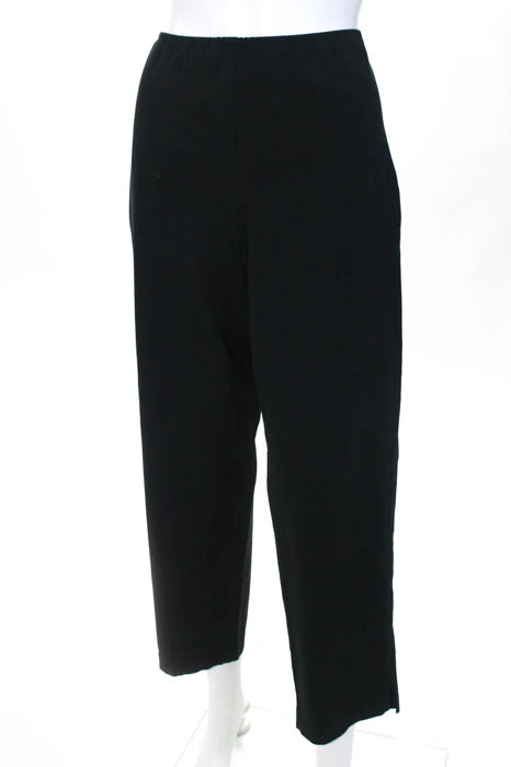 Eileen Fisher Black Elastic Waist Cropped Trouser Pants Size Large | eBay