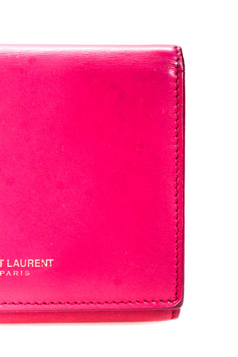 Saint Laurent Pink Patent Leather Tri Fold Wallet | eBay