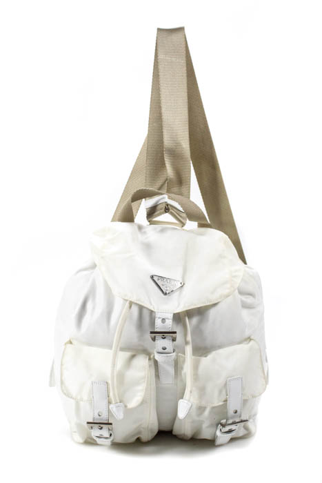 prada white backpack