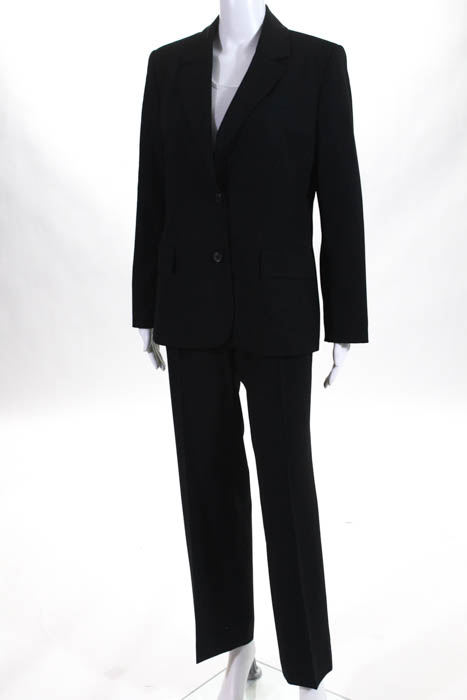 KORS Michael Kors Black Wool Long Sleeve Pant Skirt Suit Set Size 8/10 ...