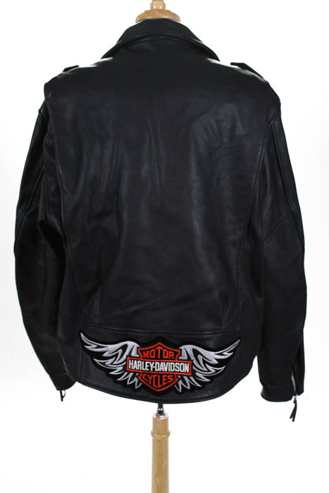 Harley Davidson Mens Motorcycle Jacket Size 3XL Black Leather Full Zip ...