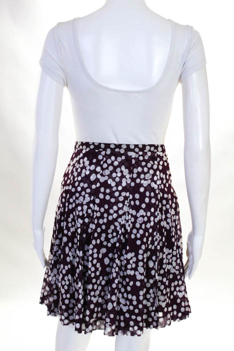 Burberry London Womens A Line Skirt Size 2 Purple White Cotton Polka ...