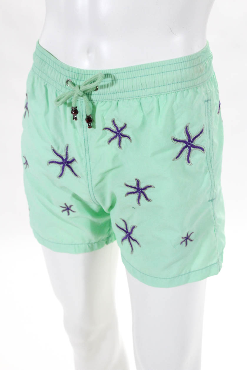 Les Canebiers Mens Ermitage Star Fish Swim Shorts Green Size Small | eBay