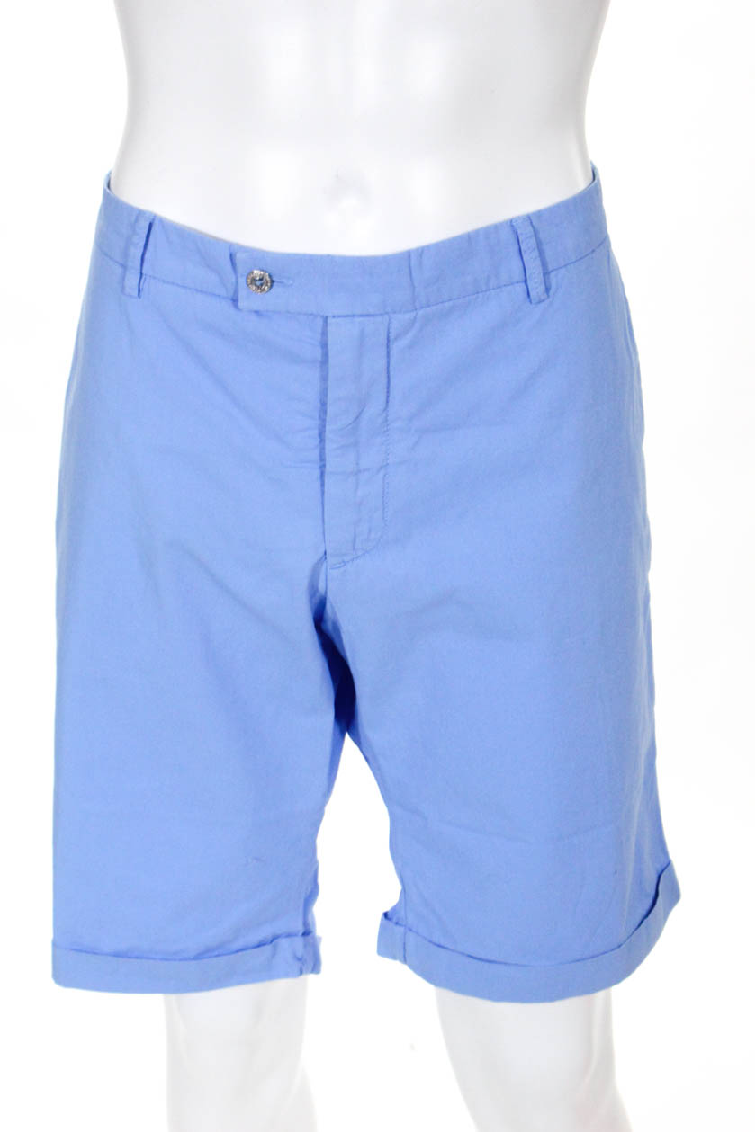 Les Canebiers Mens Zipper Fly Above Knee Shorts Blue Cotton Size 5XL | eBay
