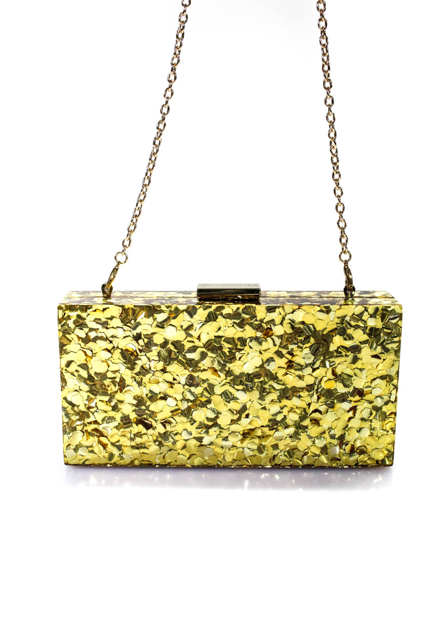 Sondra Roberts Womens Acrylic Metallic Flake Chain Crossbody Handbag Gold Tone | eBay