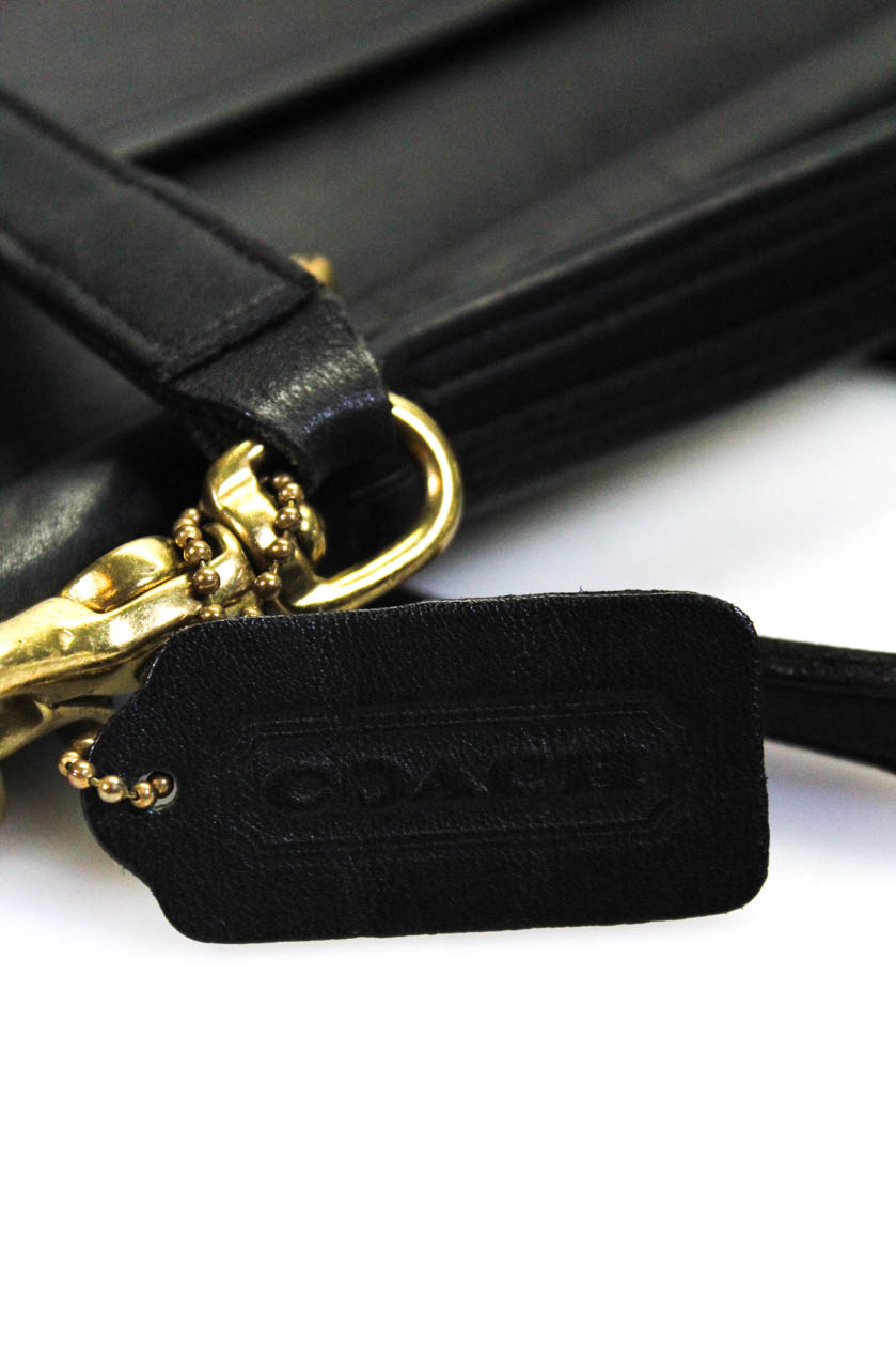 Coach Womens Shoulder Bag Crossbody Handbag Black Leather Turn Lock Medium | eBay