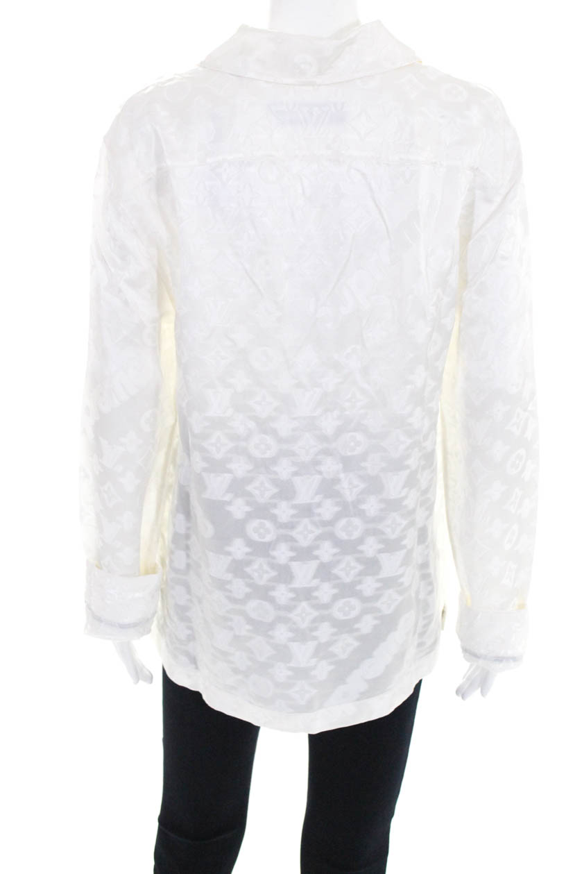 Louis Vuitton X Supreme Womens Monogram Satin Pajama Shirt White Size 2XS | eBay