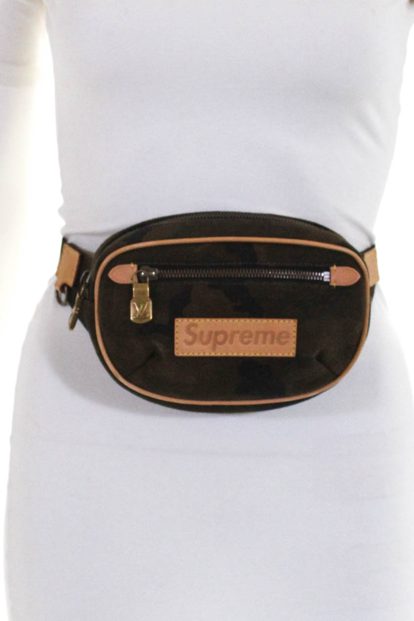 Louis Vuitton X Supreme Womens Bumbag Monogram Camo Fanny Pack Green Beige | eBay