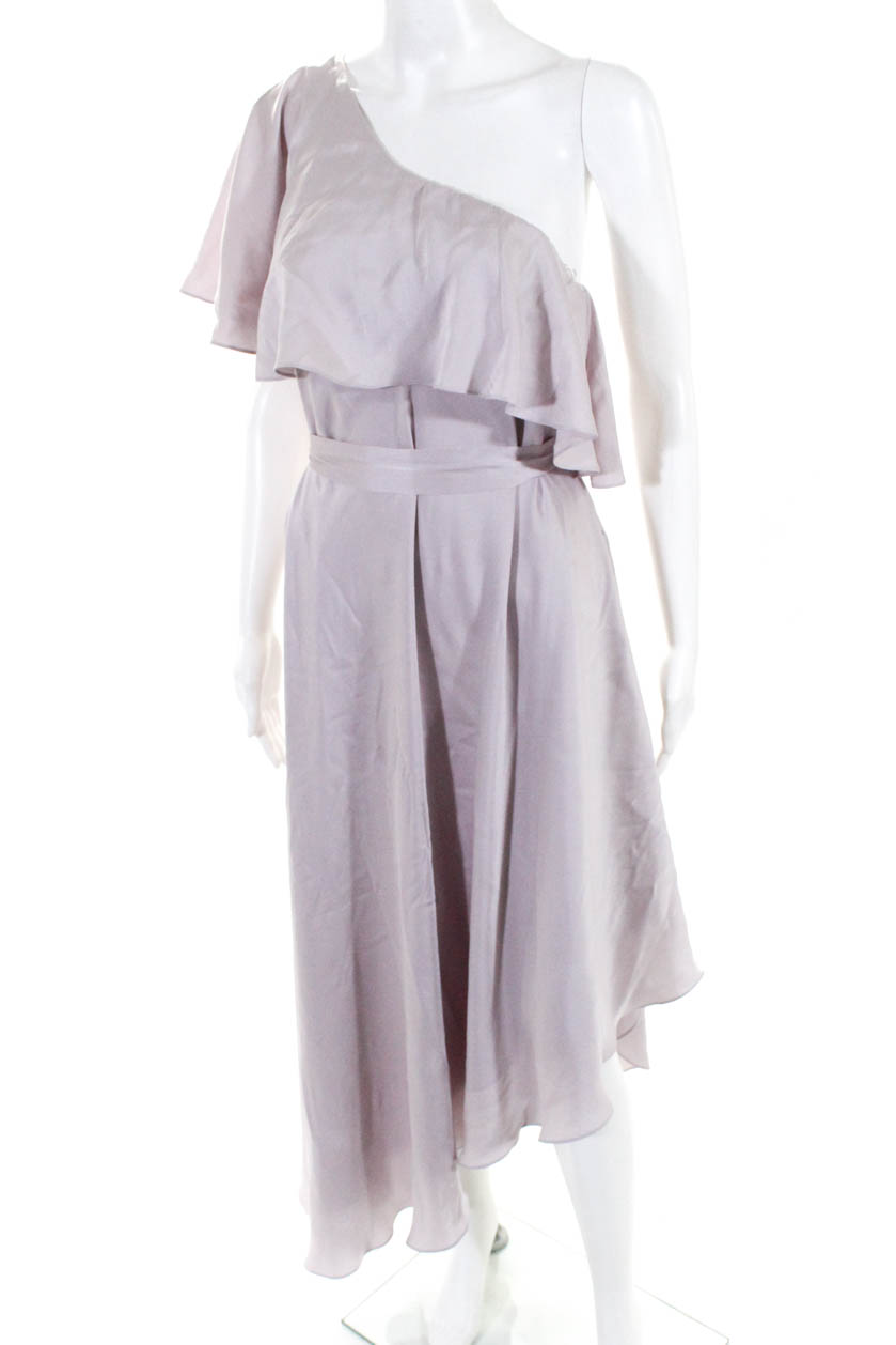 Zimmermann Womens One Shoulder Draped Asymmetrical Hem Dress Lavender ...