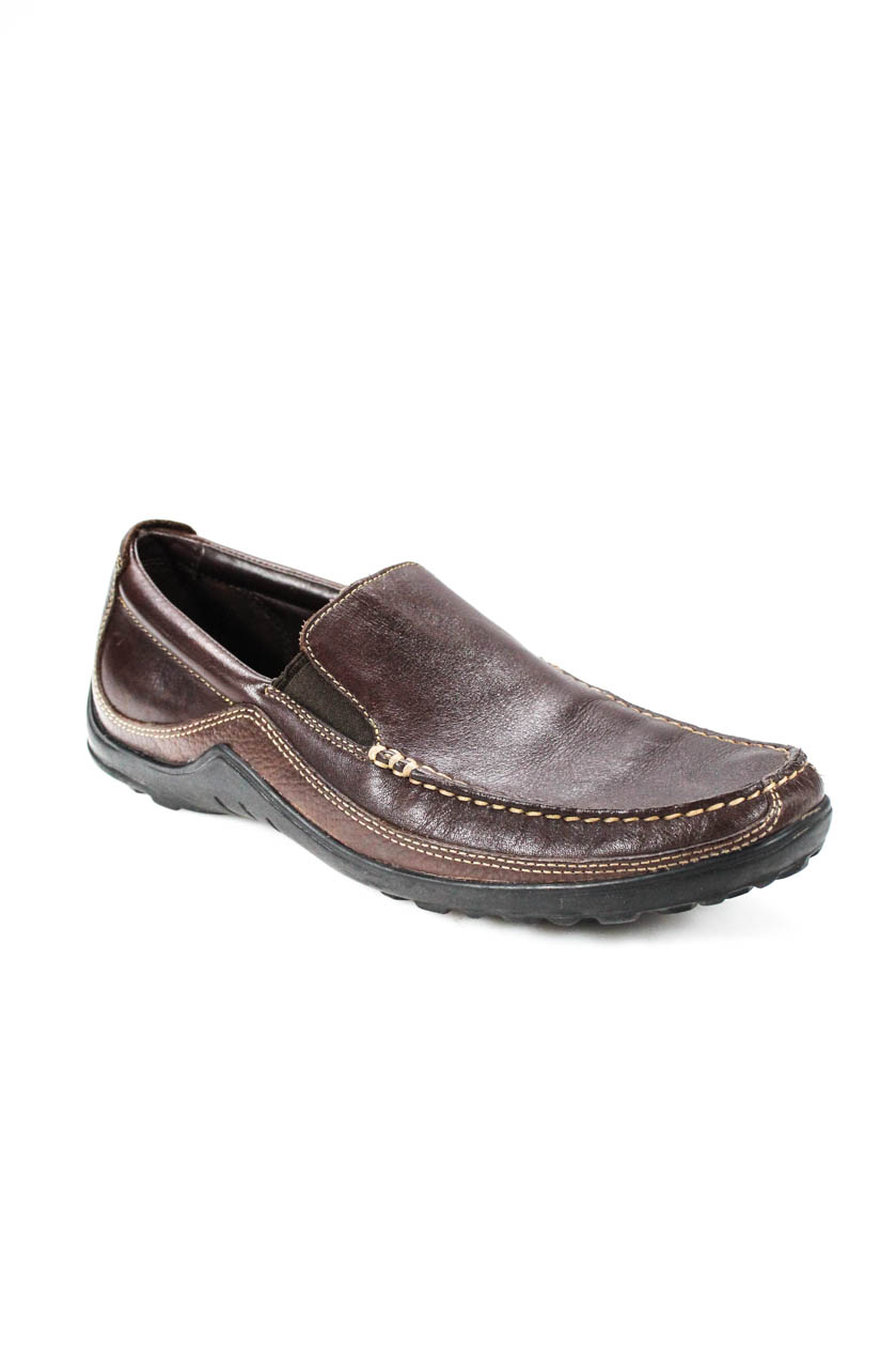 Cole Haan Mens Square Toe Leather Slip On Loafers Brown Size 9 Narrow ...