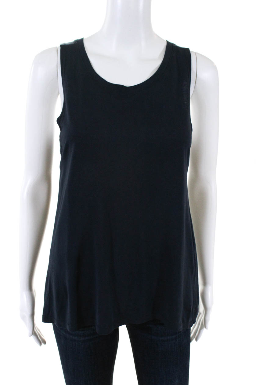 Theyskens Theory Womens Scoop Neck High Low Tank Top Blue Size Small | eBay