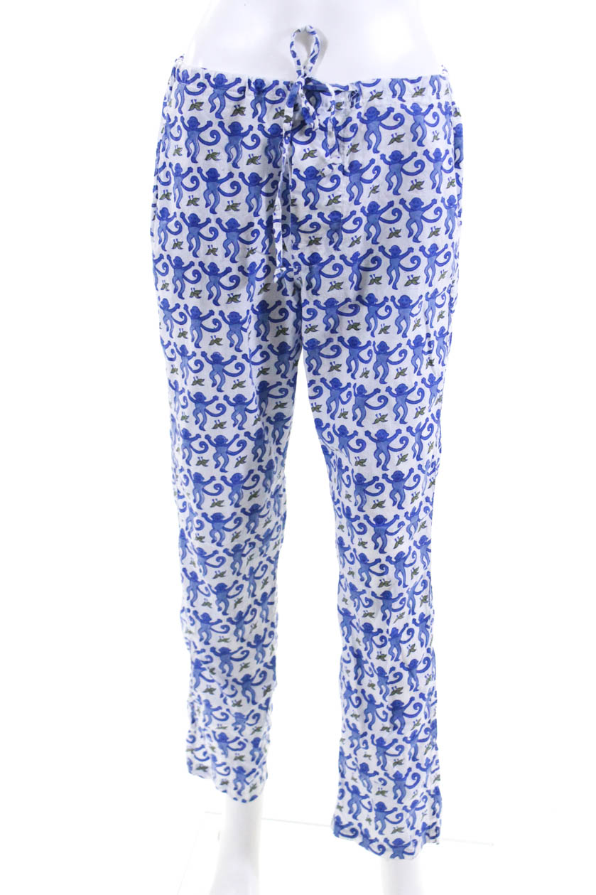 Roberta Roller Rabbit Women's Pajama Set Cotton Blue White Size Extra ...