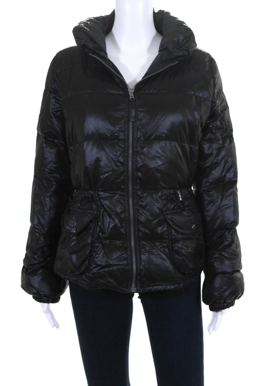 Weekend Max Mara Womens Collared Long Sleeve Puffer Coat Black Size 8 ...