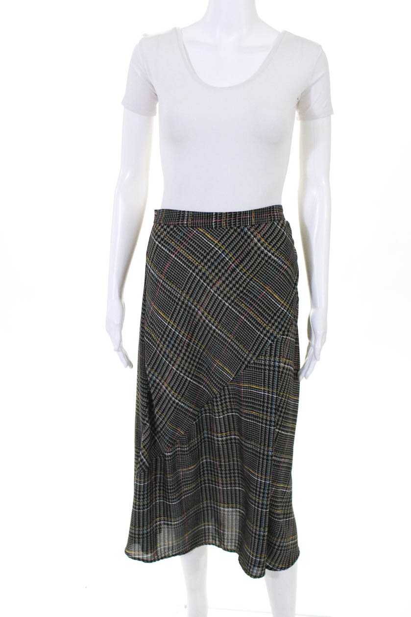 ASTR Womens Plaid Print Marsha Midi A Line Skirt Green Size Small ...