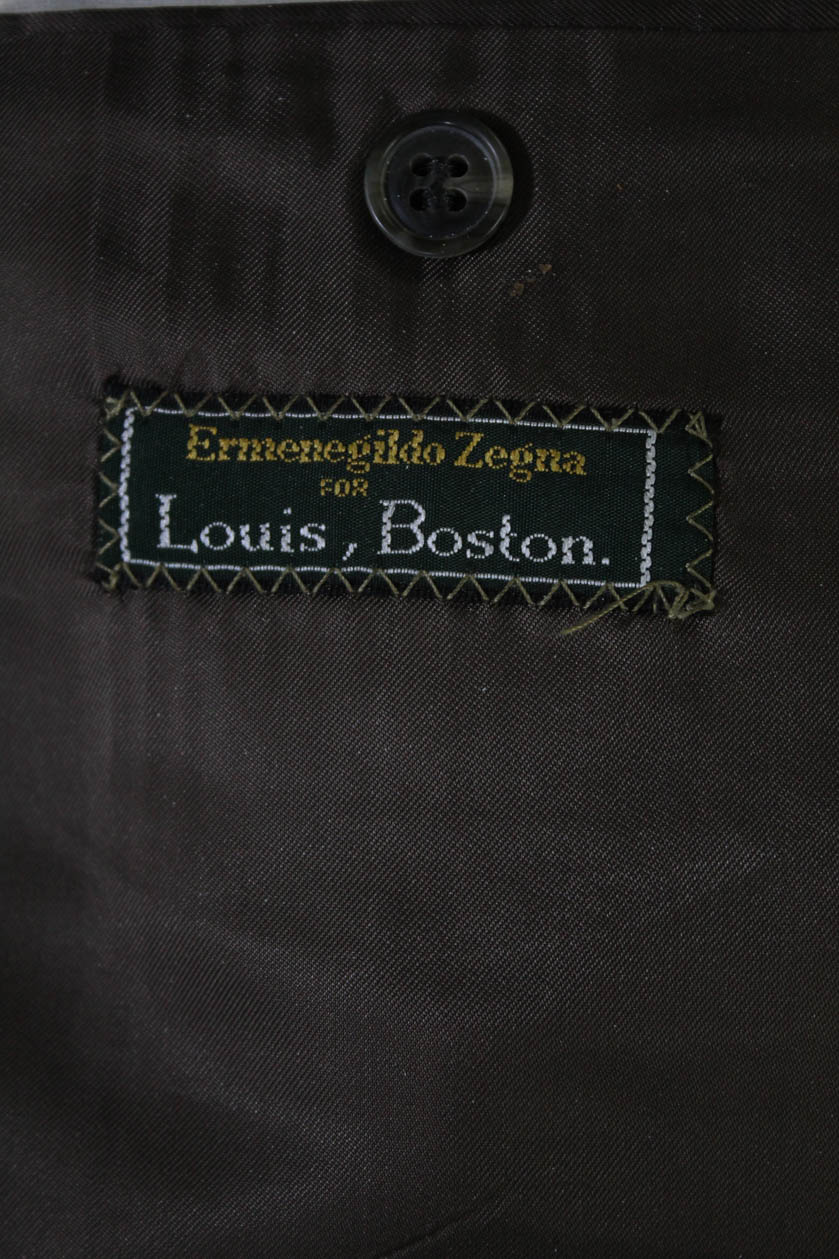 Ermenegildo Zegna Louis Boston Mens Striped Blazer Grey Beige Size EUR 54 Long | eBay