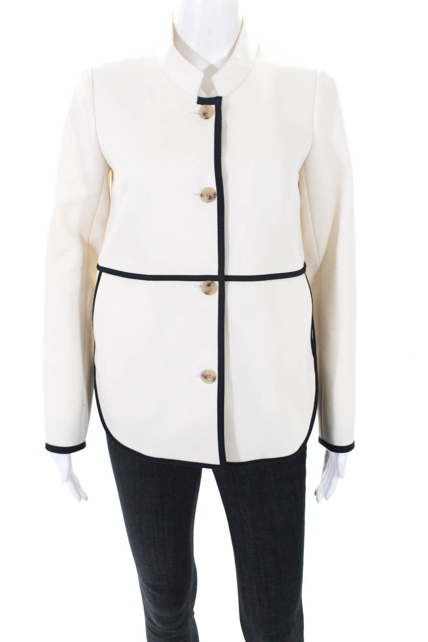 Download J Crew Womens Mock Neck 2 Pocket Button Down Jacket Ivory ...