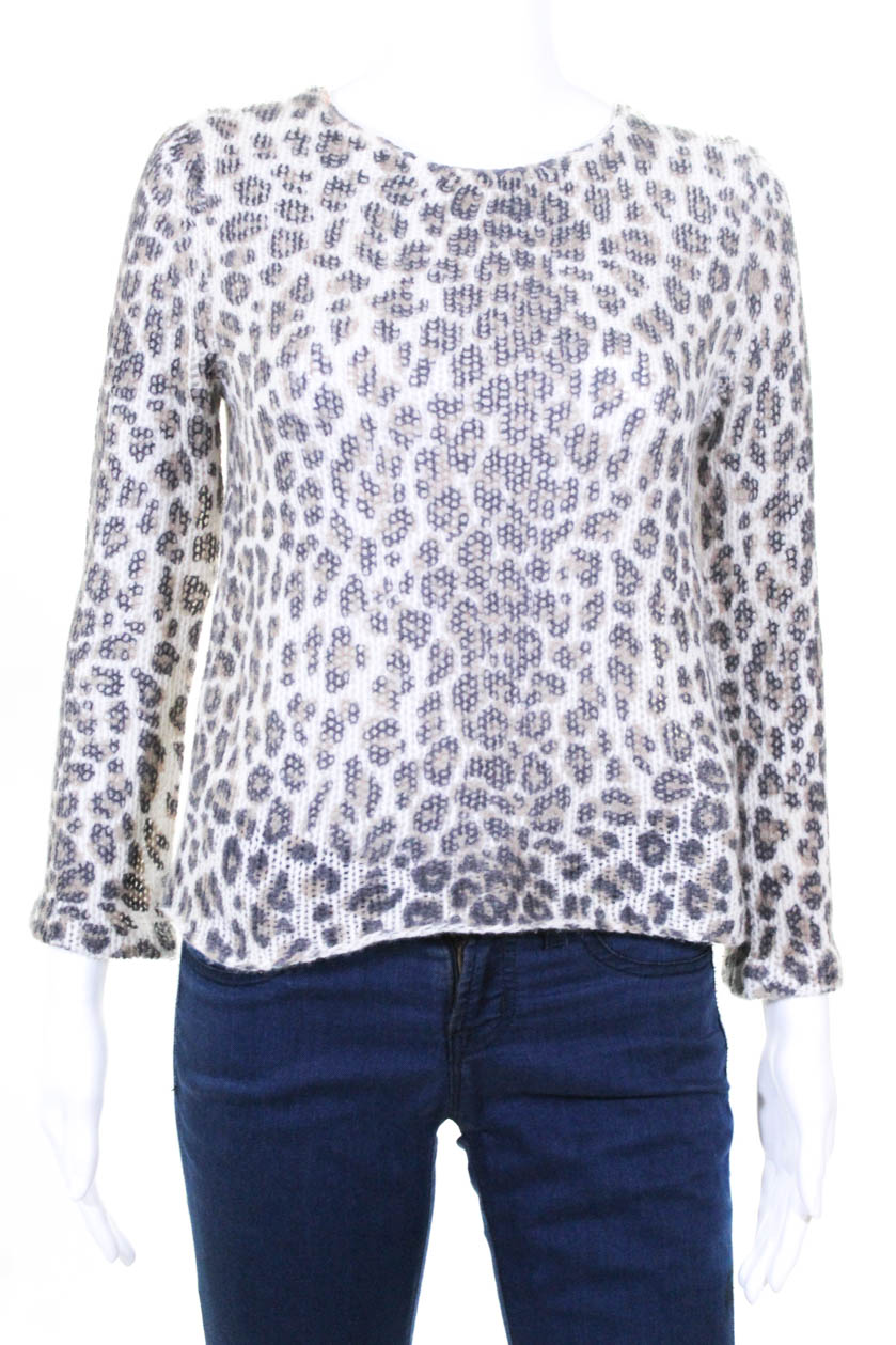 Skull Cashmere Womens Cashmere Leopard Print Sweater Brown Size Extra