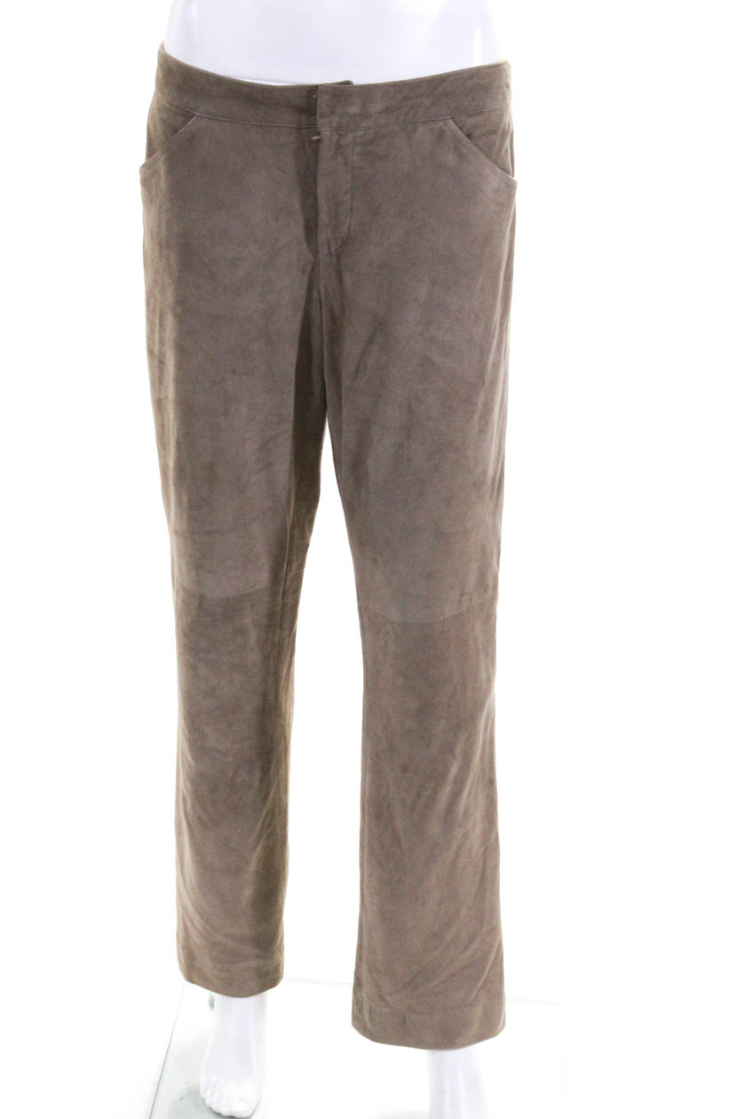 Ralph Lauren Womens Suede Straight Leg Pants Brown | eBay
