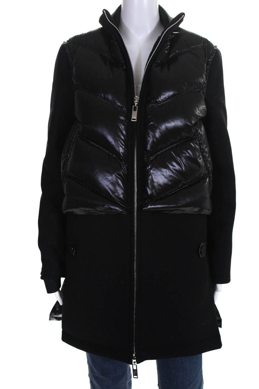Louis Vuitton Womens Wool Long Sleeve Puffer Coat Black Size 34 European | eBay
