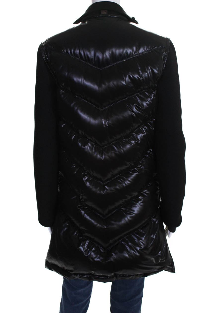 Louis Vuitton Womens Wool Long Sleeve Puffer Coat Black Size 34 European | eBay