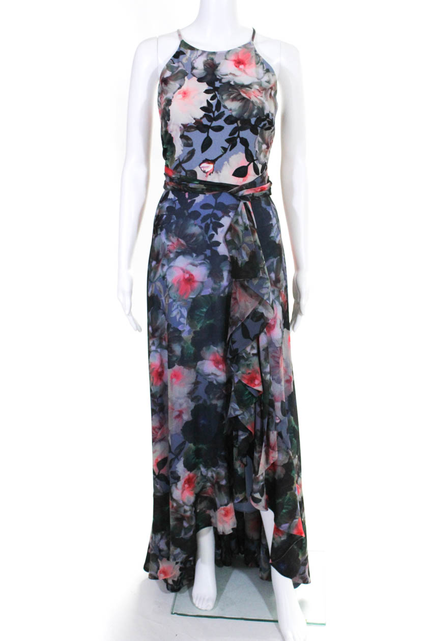 badgley mischka floral essex maxi