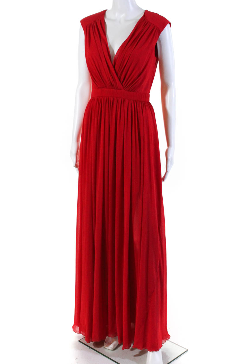 Badgley Mischka Womens To Love Again V Neck A Line Gown Red Size 2 ...