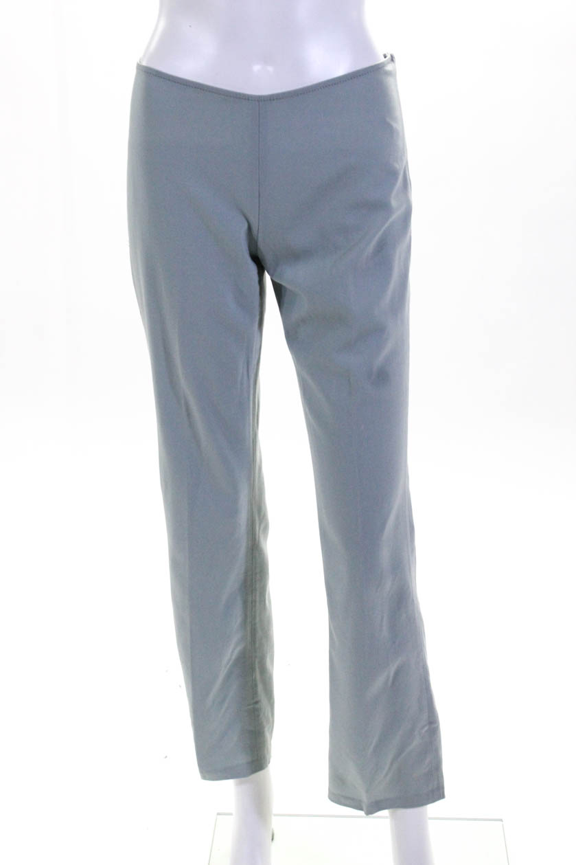 Emilio Pucci Womens Zip Up Pleated Trouser Pants Sage Green Wool Size 6 ...