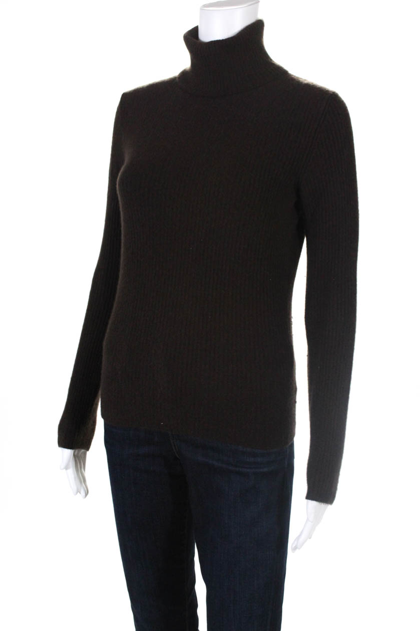 Loro Piana Womens Cashmere Turtleneck Sweater Brown Size 44 Italian | eBay