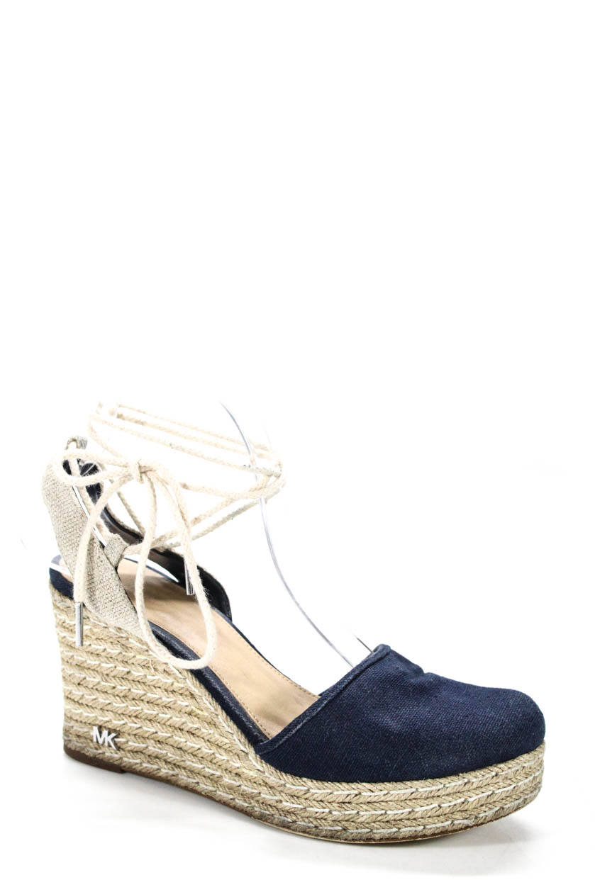 michael kors wedges navy