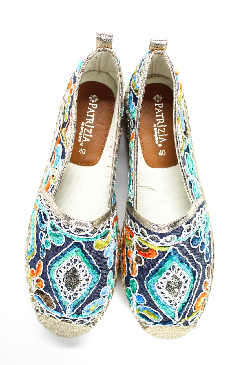 Patrizia By Spring Step Womens Embellished Denim Espadrilles Shoes Size ...