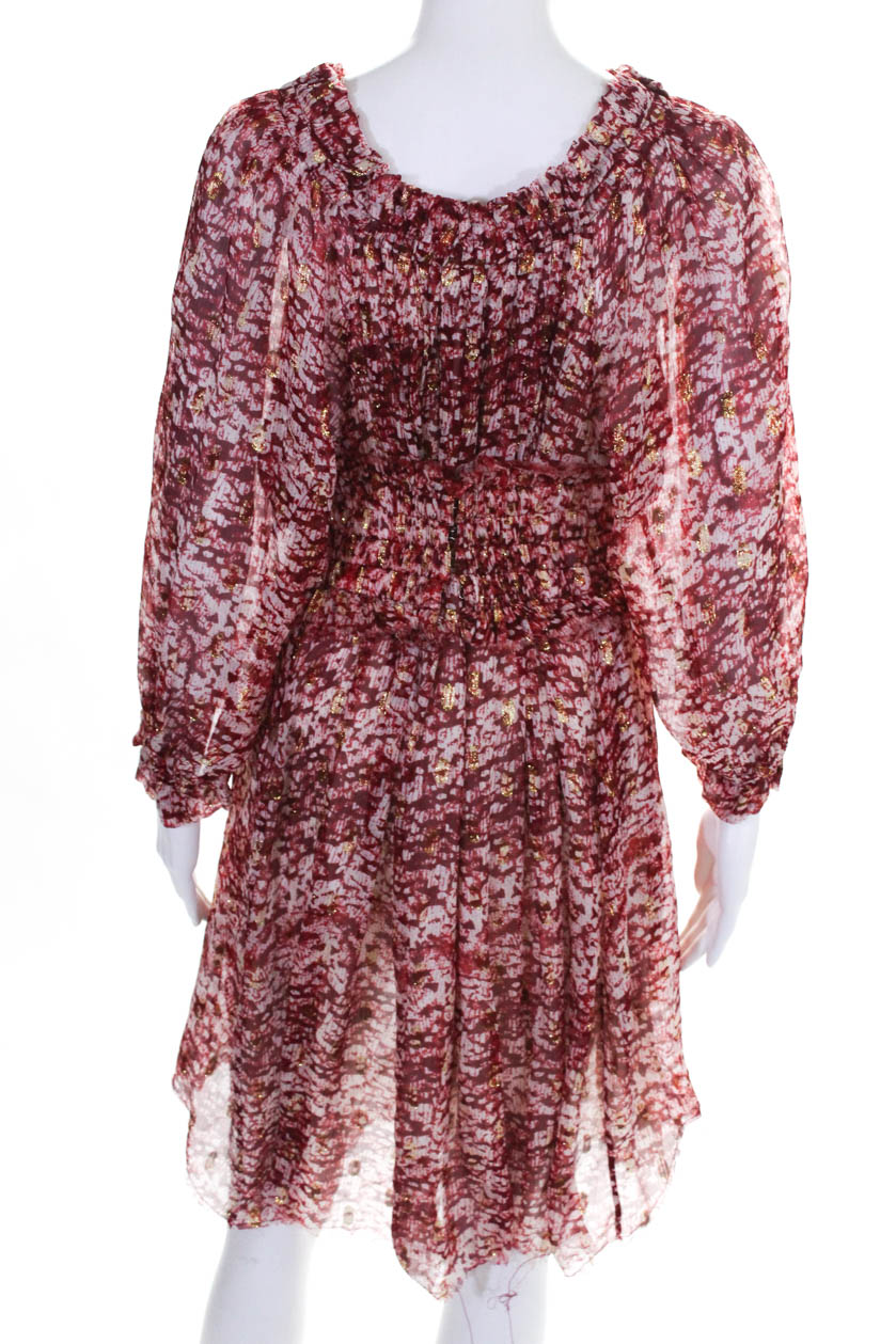 Etoile Isabel Marant Womens Silk Abstract Print Cocktail Dress Red ...