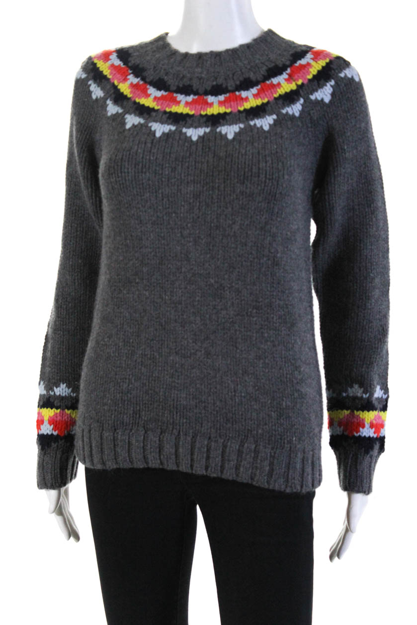 Boden Womens Alpaca Blend Fair Isle Sweater Gray Size Extra Small | eBay