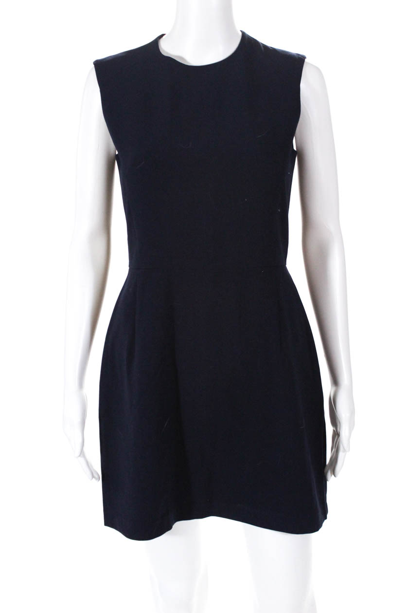 French Connection Womens Sleeveless A Line Mini Dress Navy Blue 6 | eBay