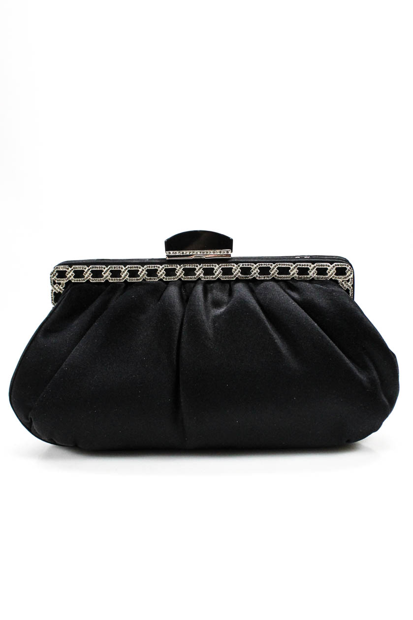 Judith Leiber Chain Strap Crossbody Clutch Hand Bag Black Silver Tone | eBay