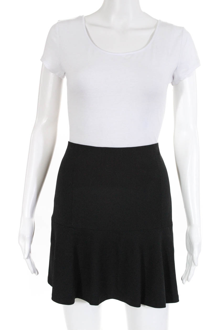 Theory Womens Gida S Trumpet Mini Skirt Black Wool Blend Size 6 | eBay