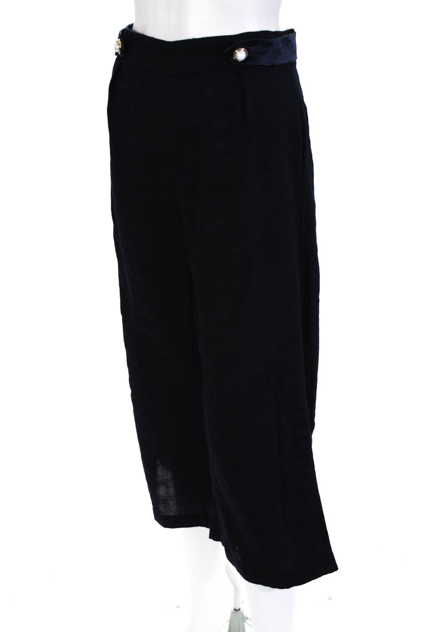 Mother Of Pearl Womens Pearl Cropped Trousers Navy Blue Wool Size 0 ...