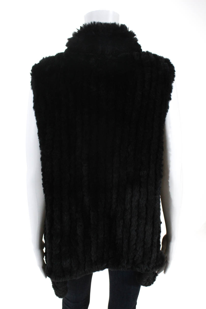 FURious Fur Womens Sleeveless Faux Fur Vest Black Size Medium | eBay