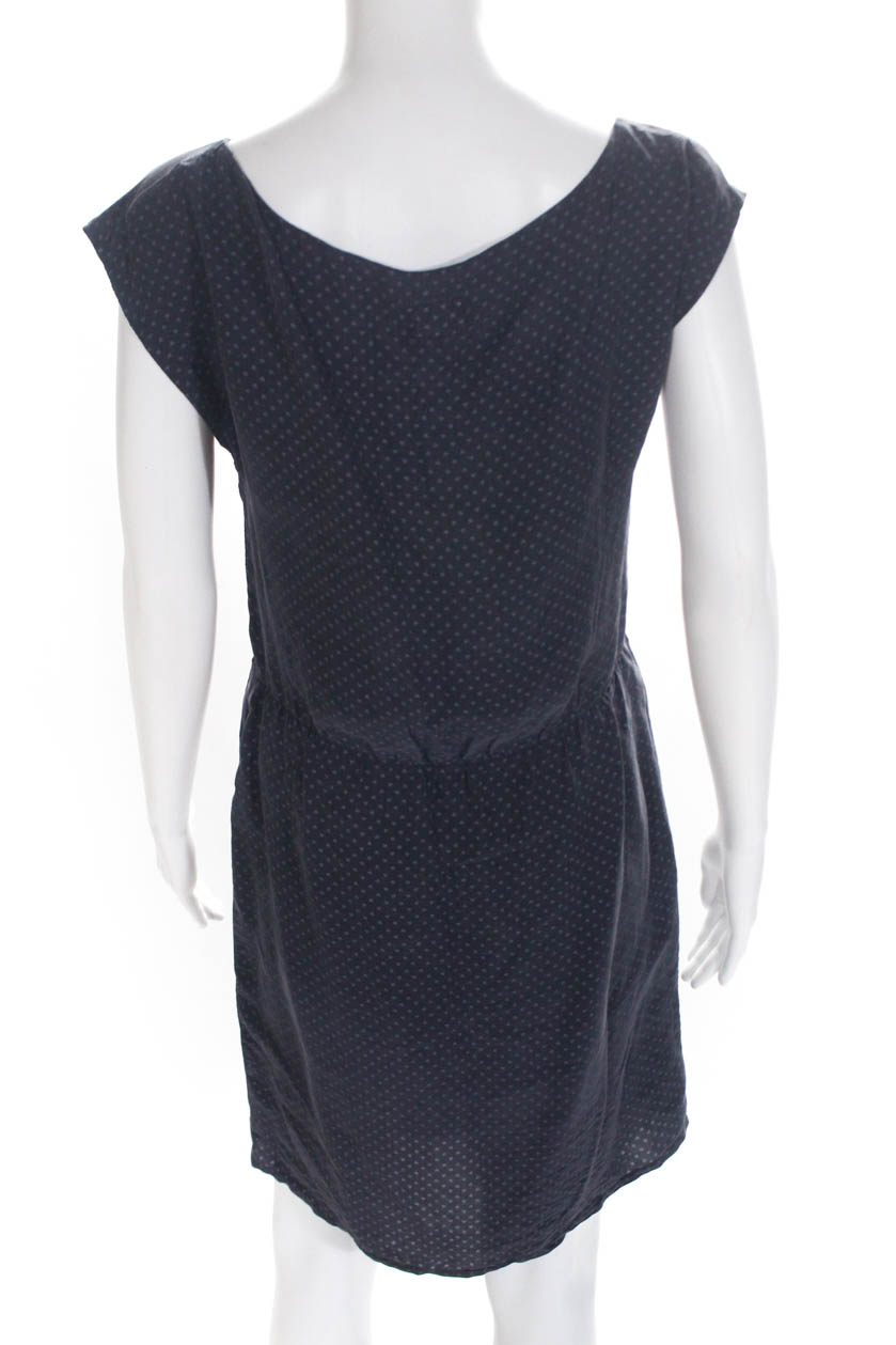 Hartford Womens Sleeveless Silk Heart Print A-Line Dress Navy Blue Size 1 | eBay