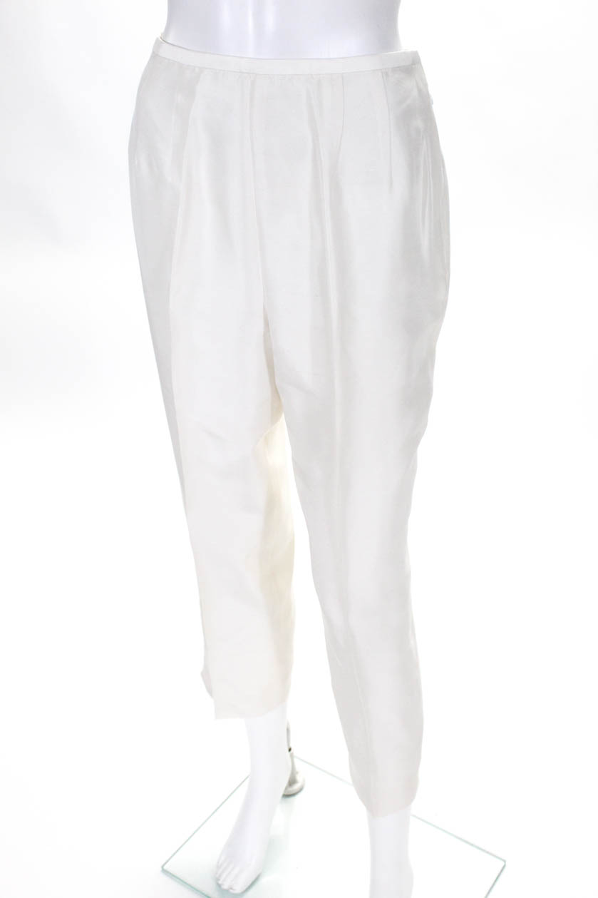 high waisted dress pants white