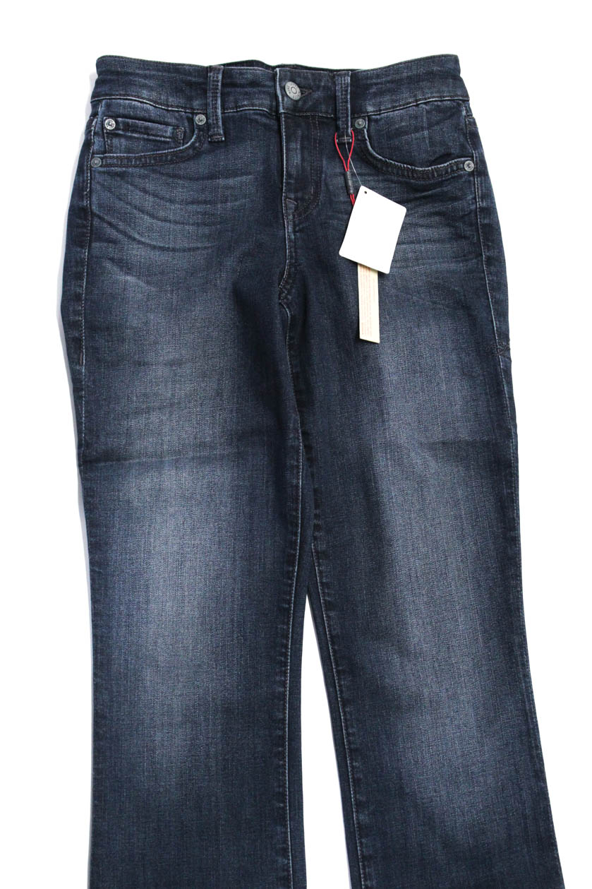 Level 99 Womens Mid Rise Skinny Straight Jeans Medium Wash Cotton Size ...