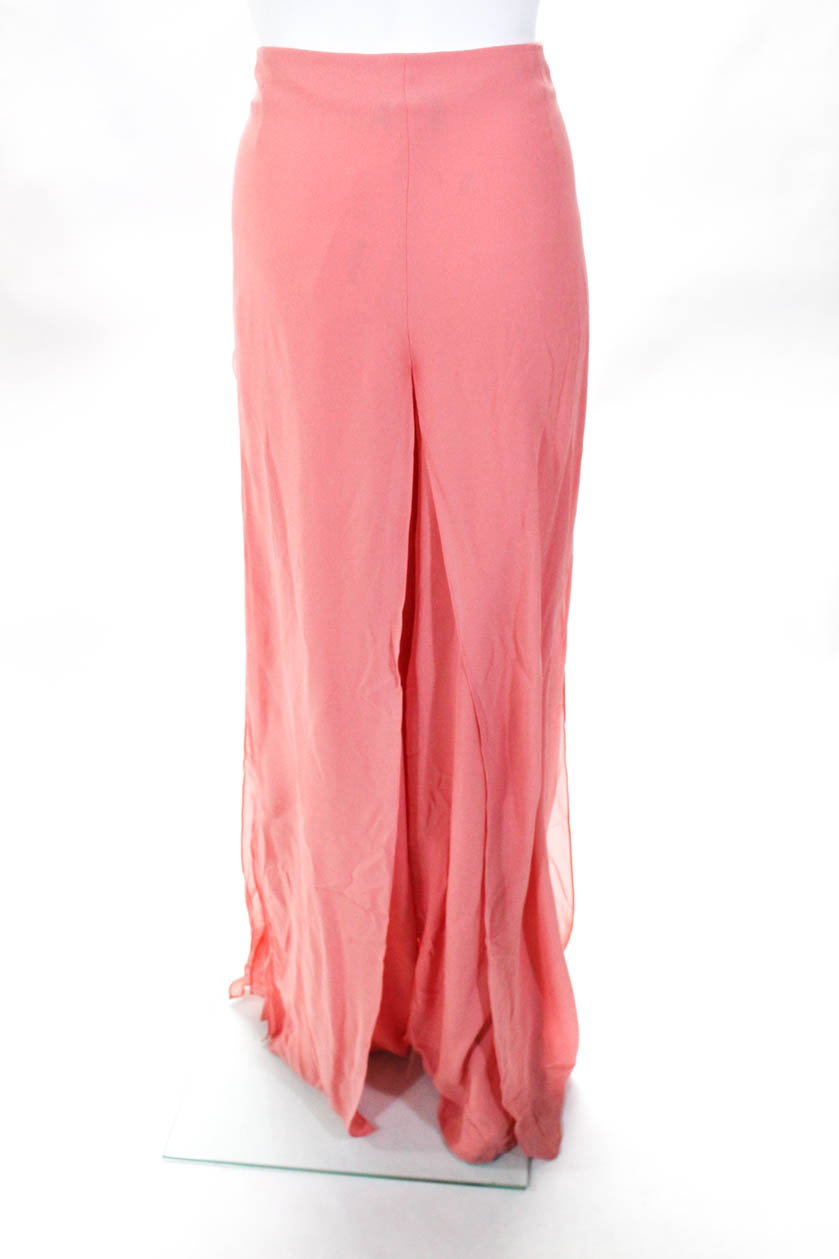 Akris Womens High Waist Layered Mulberry Silk Pants Pink Size 14 | eBay