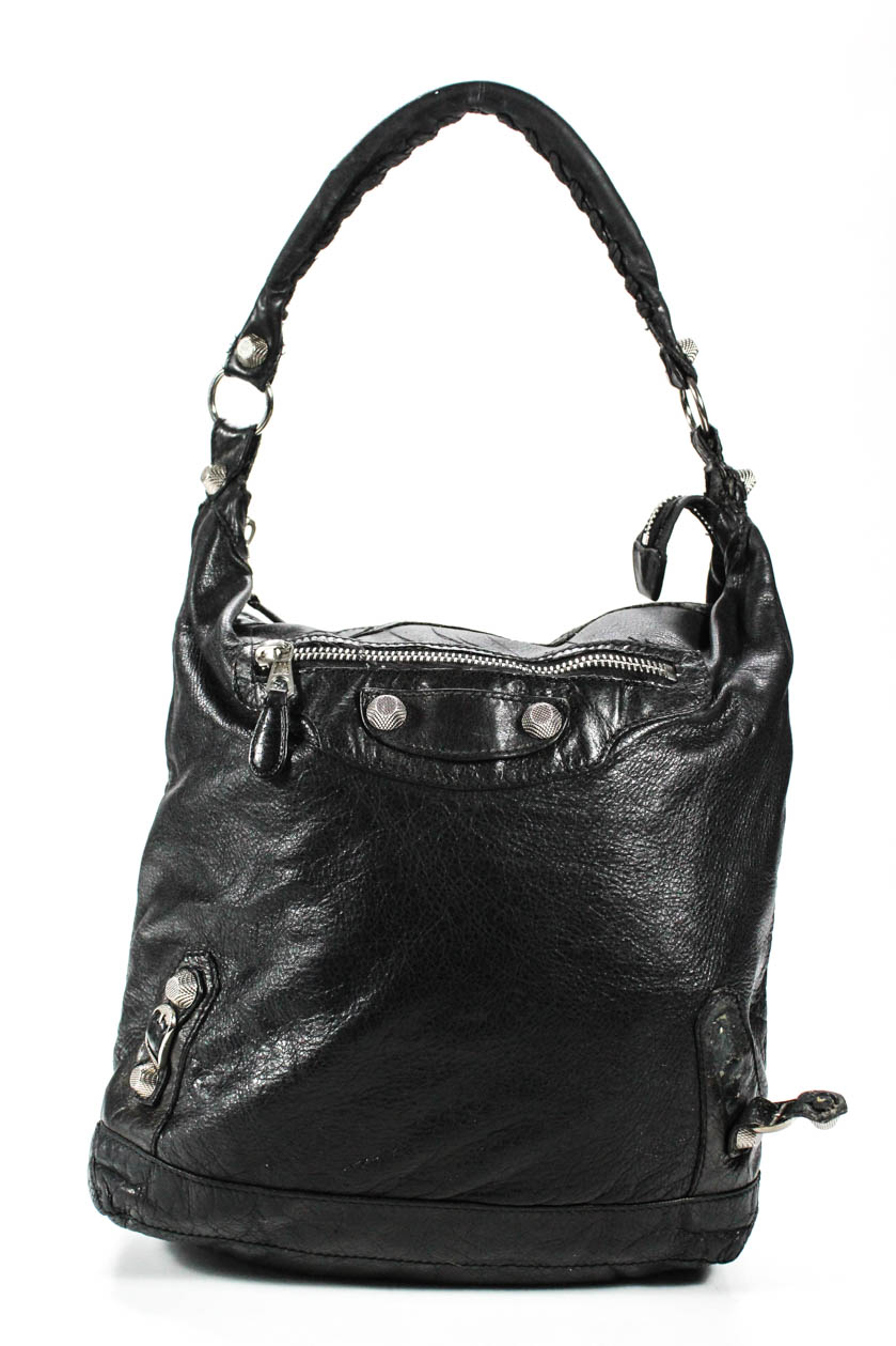 Balenciaga Black Leather Hobo Bag | Paul Smith